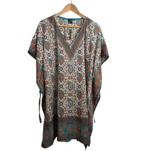 Ana & Kate Boho Paisley OS Flowy Kaftan Coastal Grandmother Artsy Indie Hippie‎